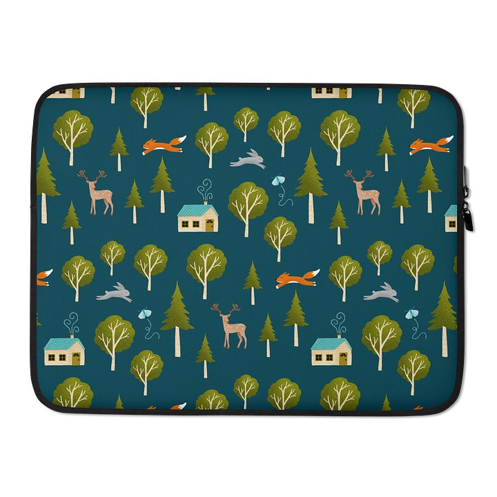Cozy Cabin and Forest Animals Laptop Sleeve product image (2)