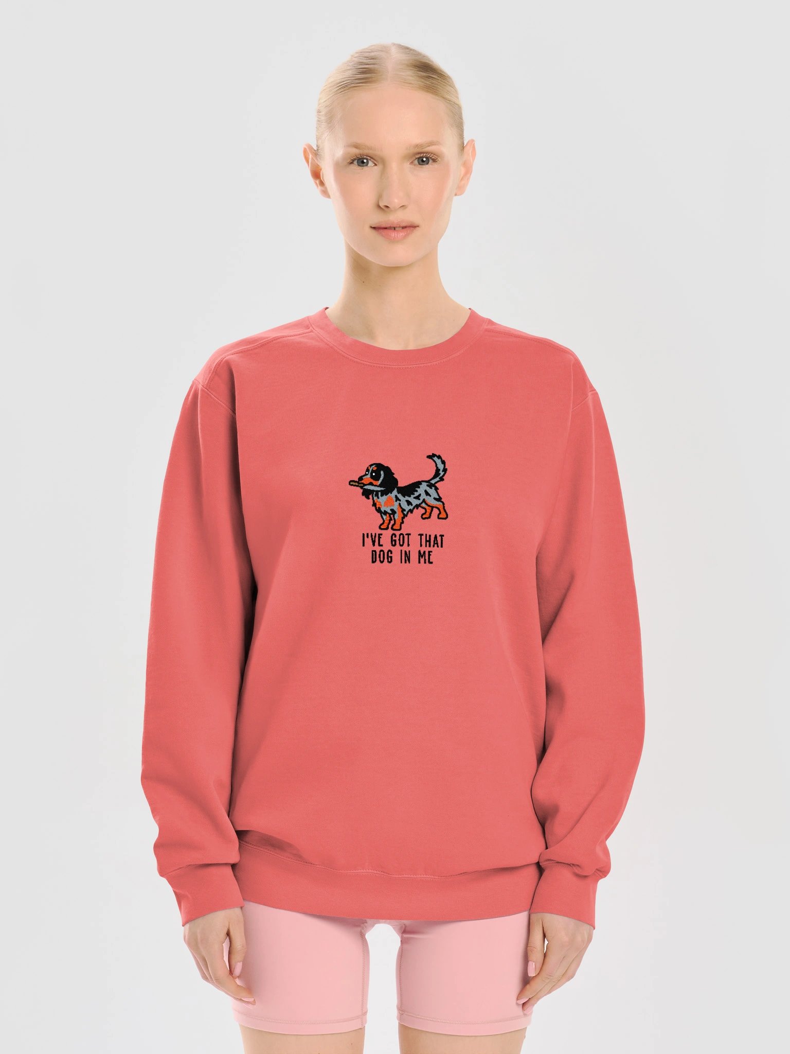 I've Got That Dog In Me Funny Chibi-Style Embroidered Premium Sweatshirt for Longhaired Dachshund(Dapple) Owners product image (21)