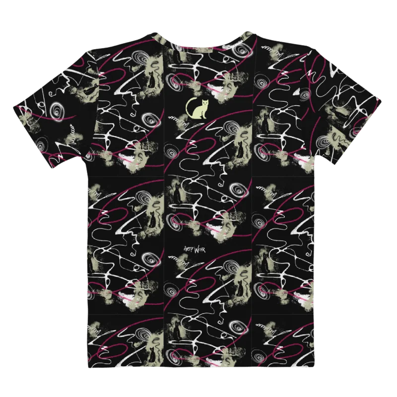 Women's Crew Neck Poly Tee 'Black Cat' product image (2)