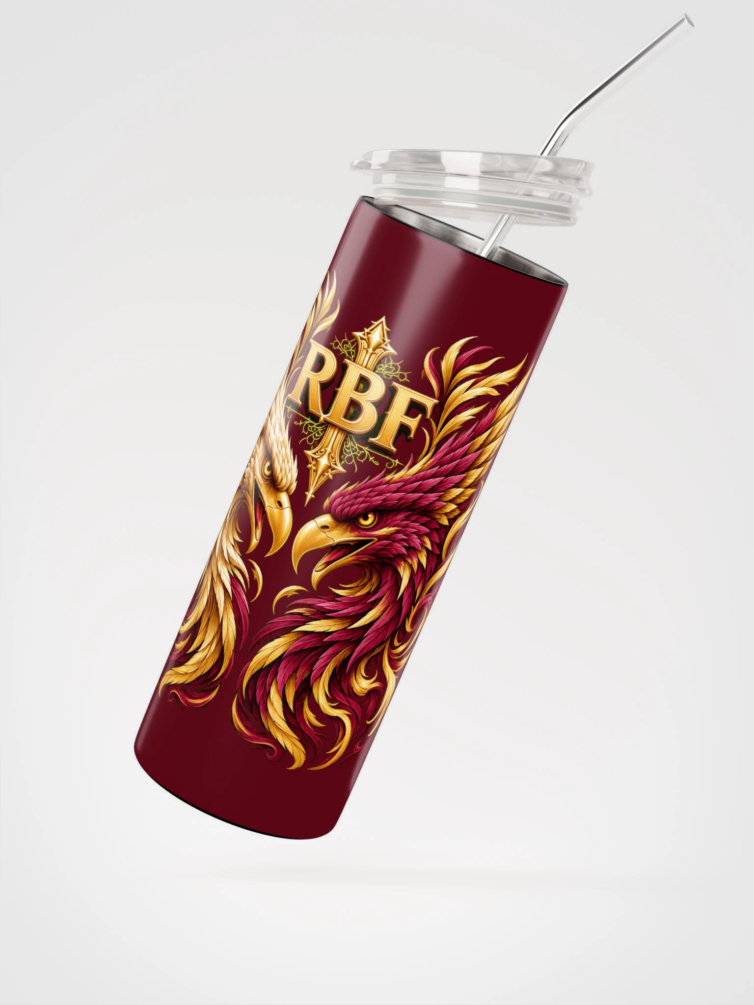 RBF Burgundy & Gold Eagle Tumbler product image (2)