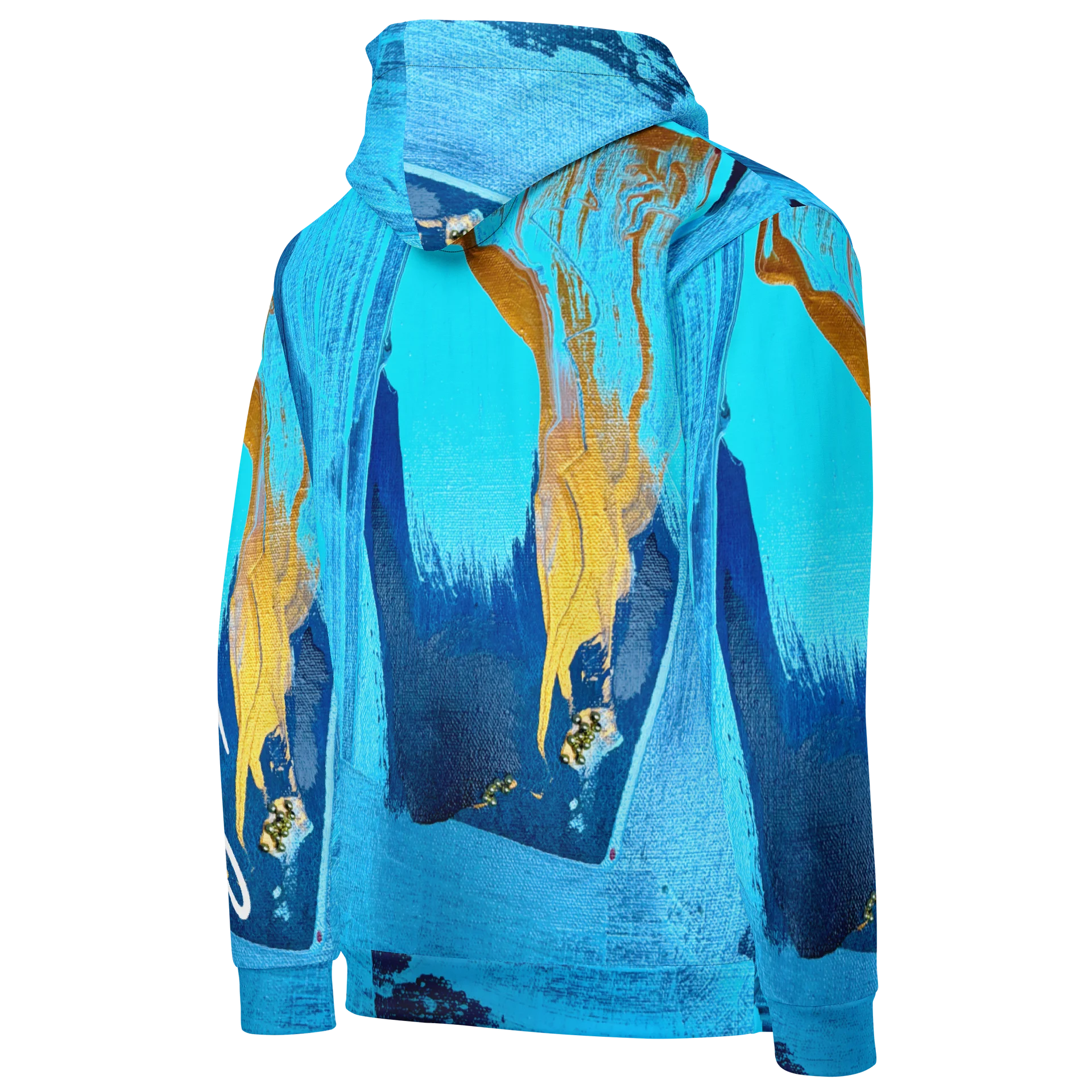 Blue Abstract Drip Art Hoodie product image (4)