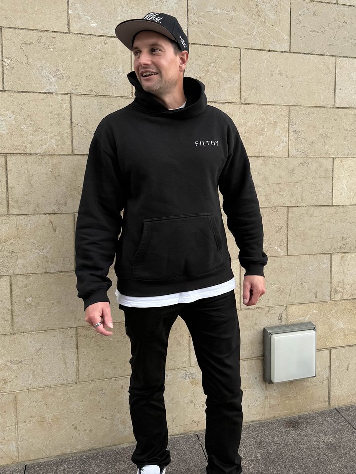 Embroidered Essential Hoodie Black product image (1)