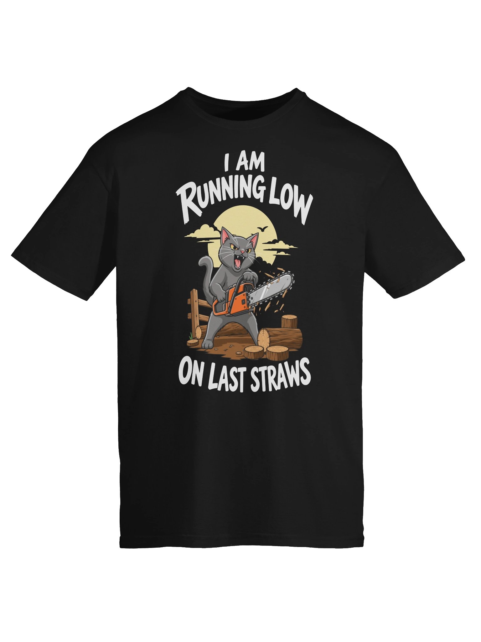I Am Running Low On Last Straw Gray Cat Shirt product image (6)