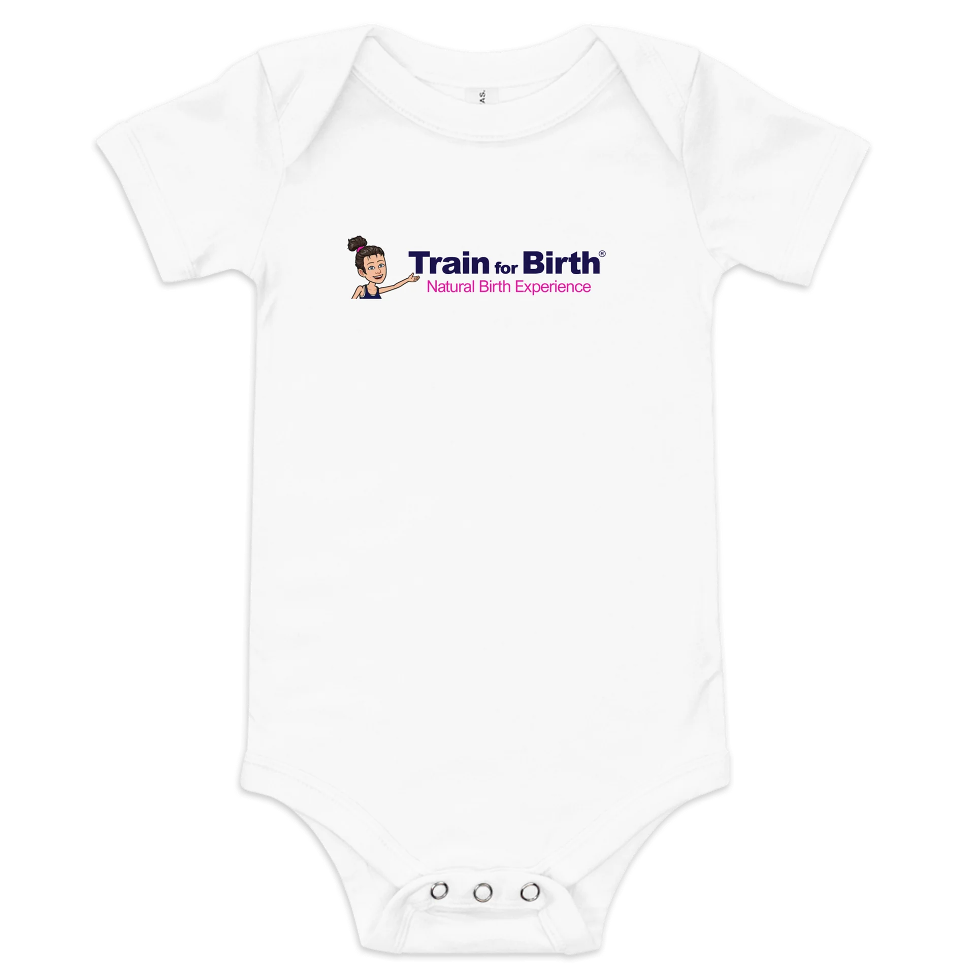 Train for Birth® Bella+Canvas Short Sleeve White Baby Onesie product image (1)
