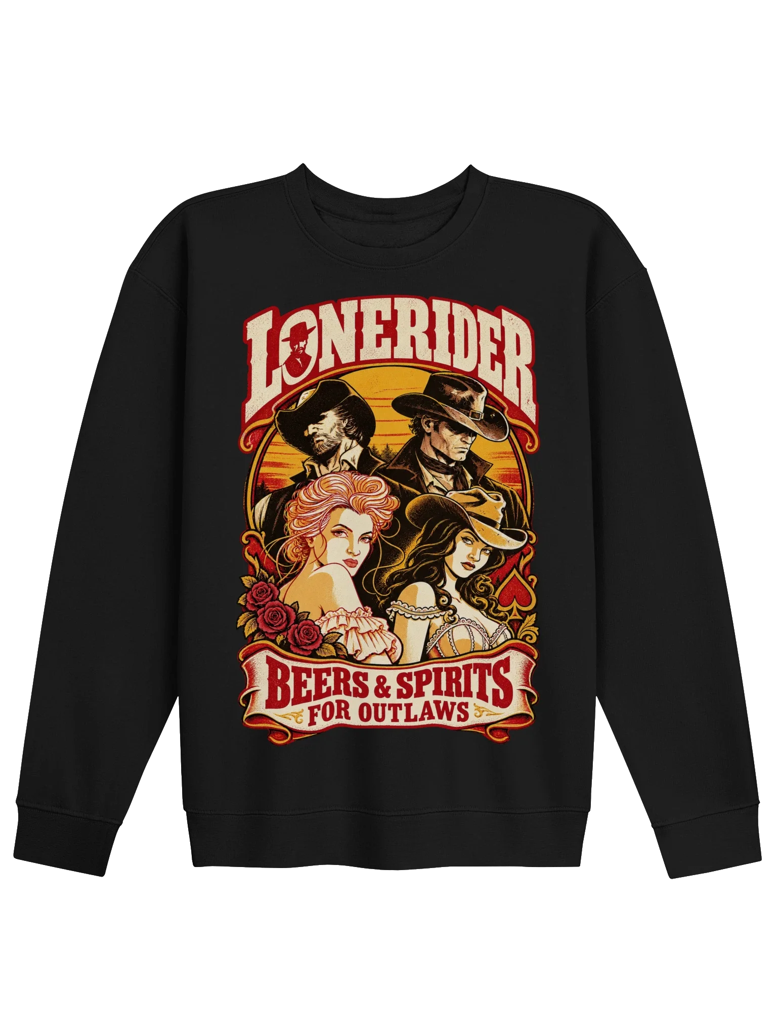 Beers & Spirits for Outlaws Crewneck
