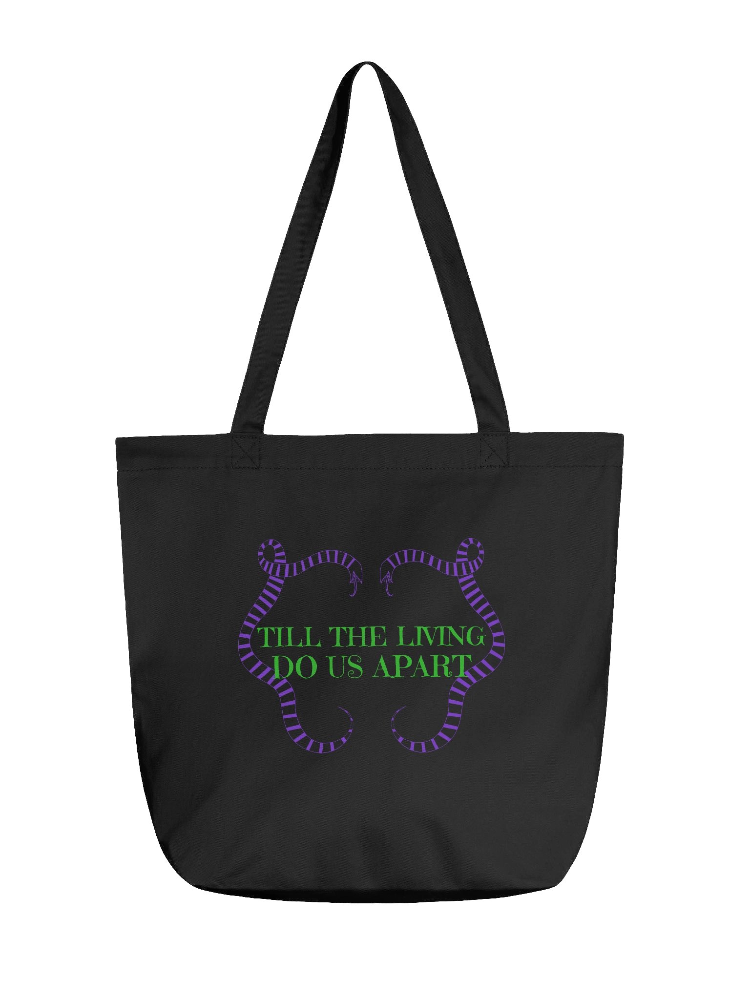 [UM Designs] Til the Living Do We Part - Black Tote Bag product image (1)