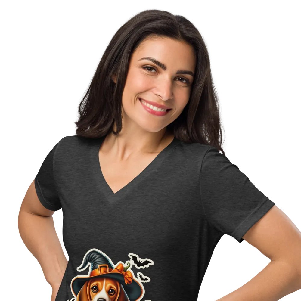 Halloween Pumpkin Beagle - V-neck product image (37)