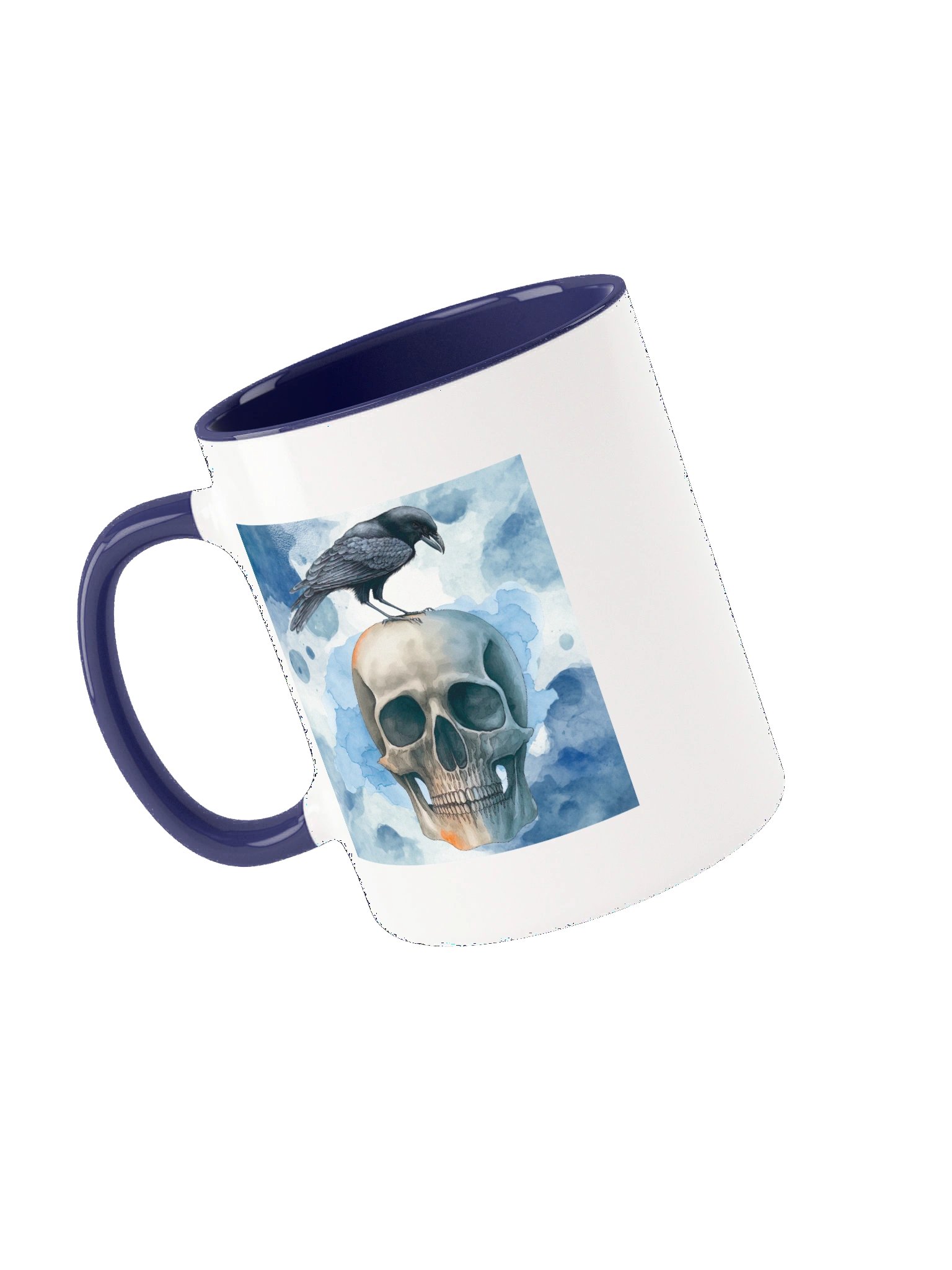 The Visitor: Ethereal Crow and Skull Ceramic Mug product image (3)