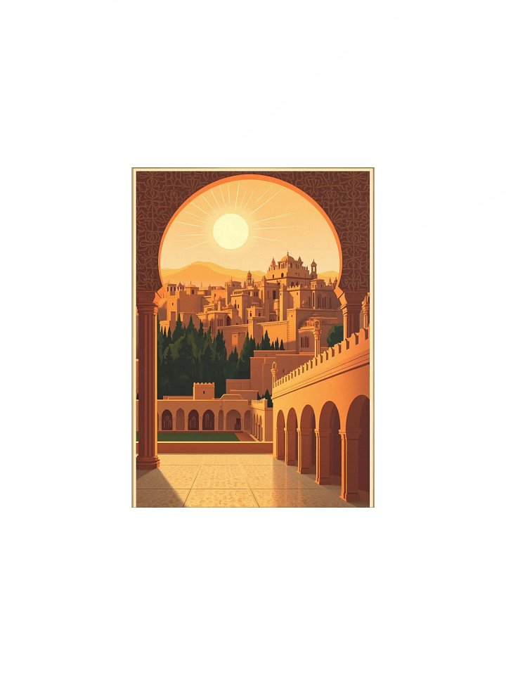 Alhambra Dreams: Granada Art Deco Travel Poster (Golden Hour Edition) product image (7)
