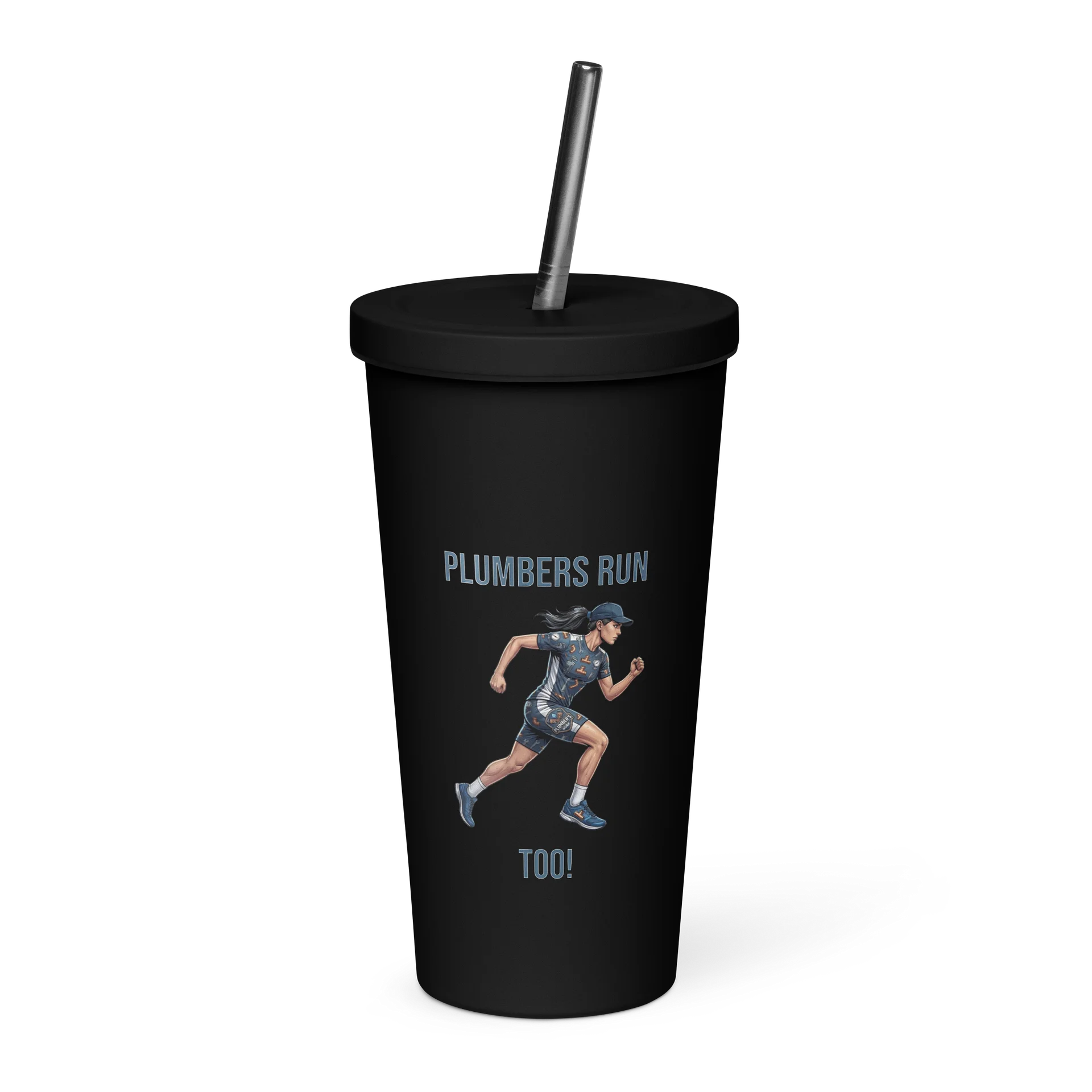 Plumber Athlete Tumbler with Straw | Ladies Running Edition product image (3)