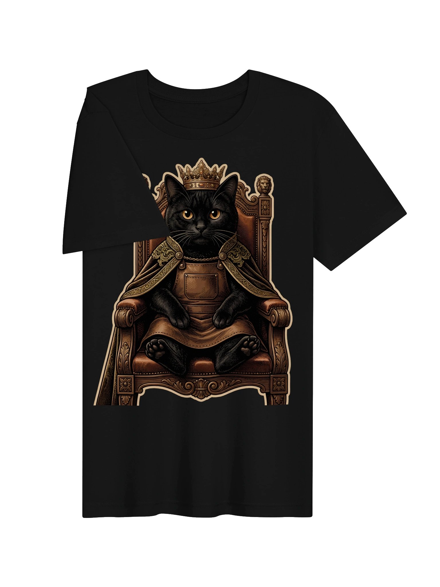 Royal Cat King Vintage Graphic Tee - Black Cat on Throne Shirt product image (10)