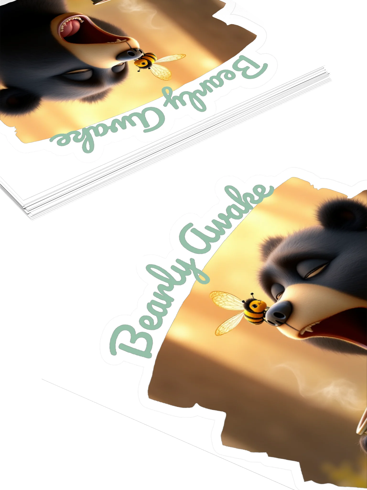 Bearly Awake Sticker – Funny Sleepy Bear & Coffee Sticker 🐻☕ product image (4)