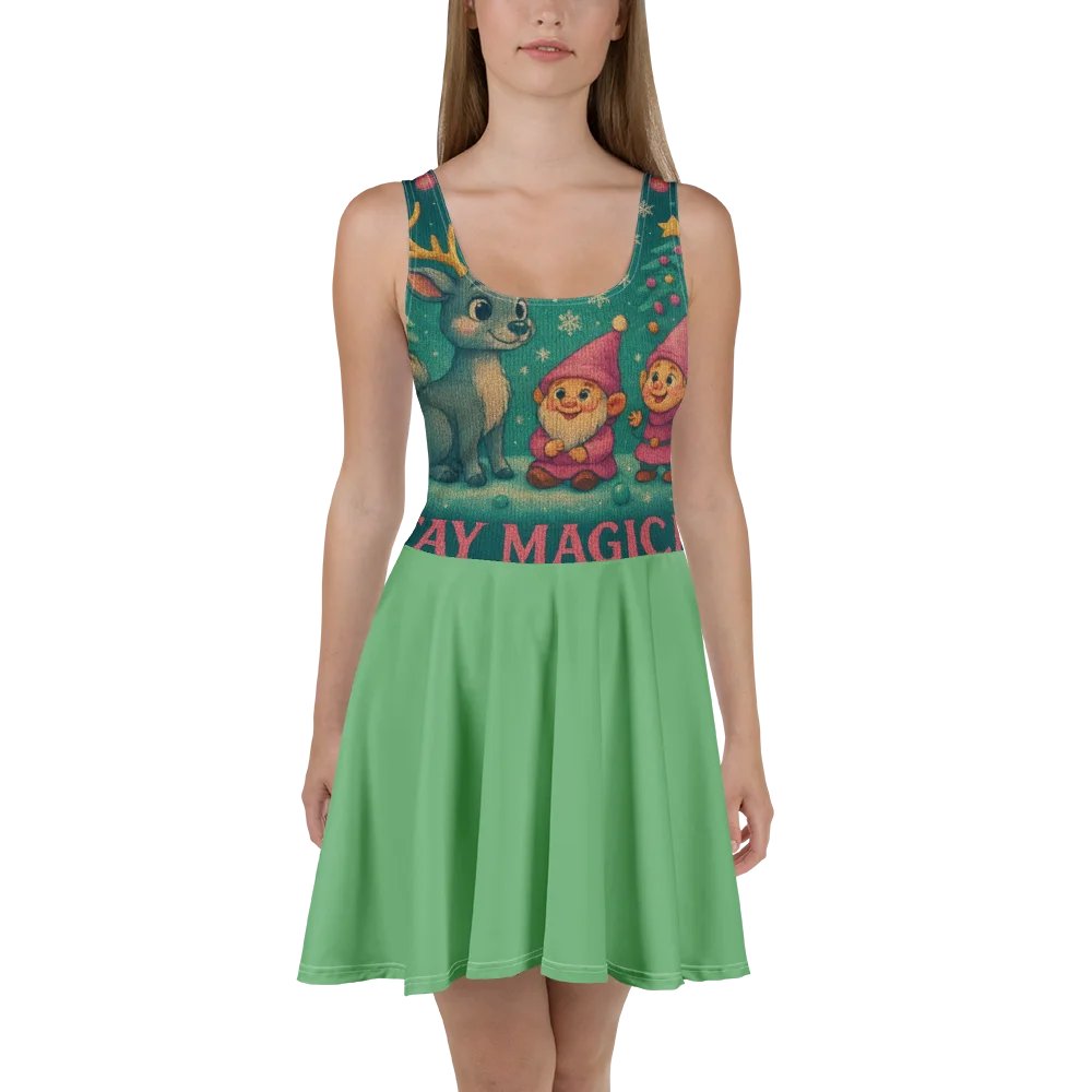 Magical Reindeer All-Over Skater Dress product image (2)