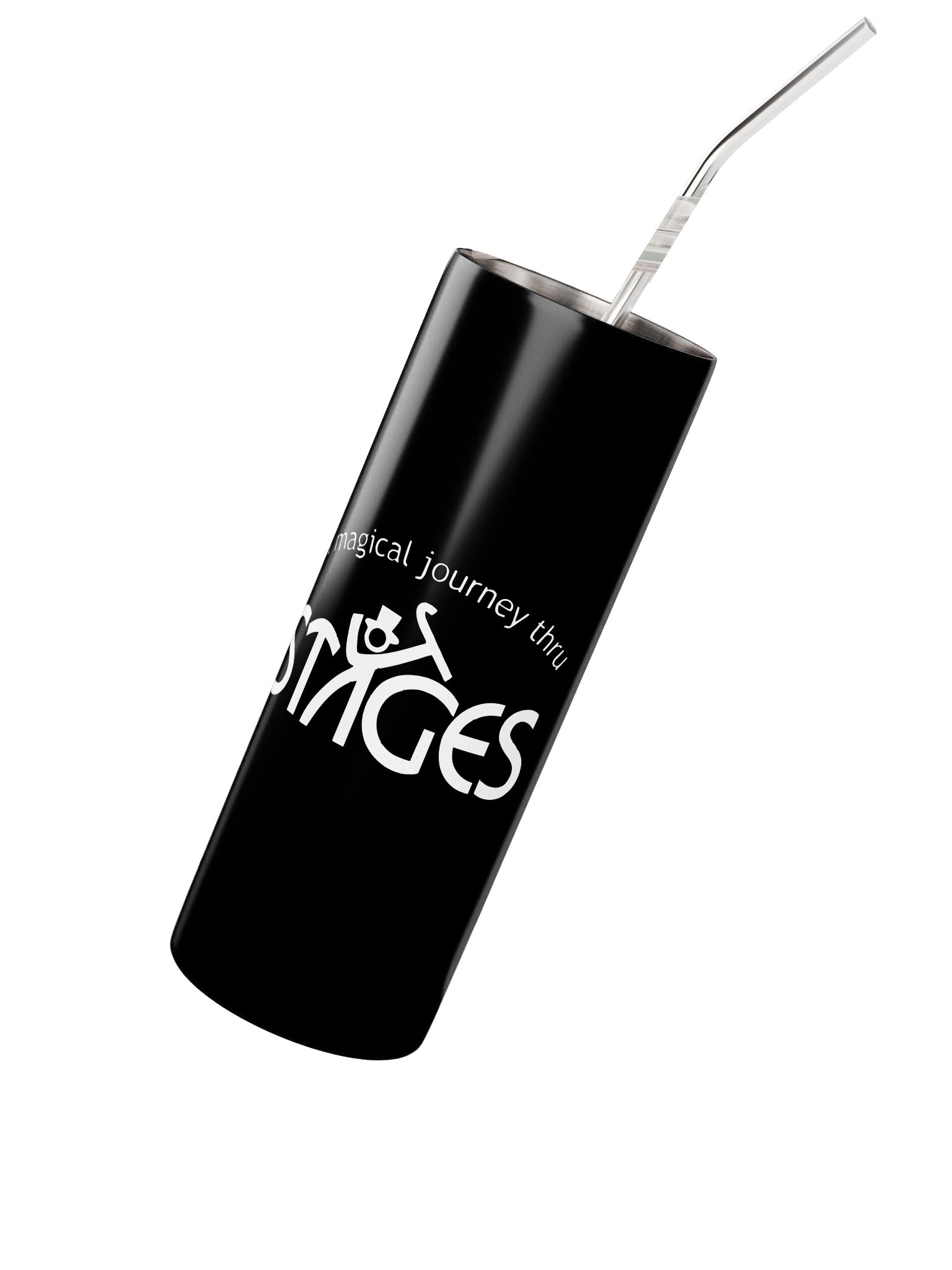 Stainless Black Tumbler with Straw - Stages Logo product image (2)