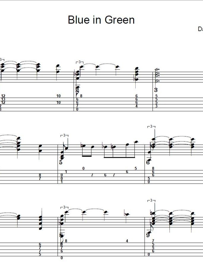 Blue in green - Guitar sheet music product image (1)