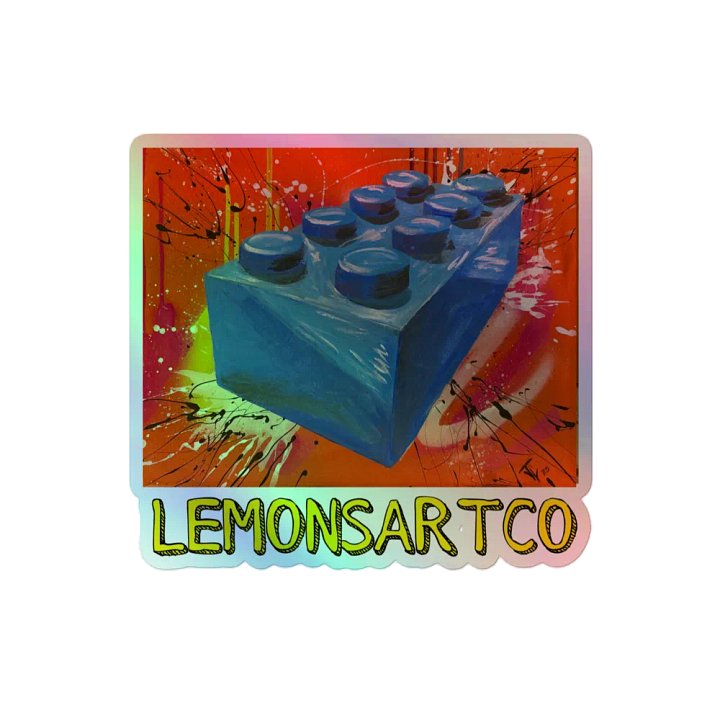 POP Brick (Blue Brick/Red Background) Holographic Sticker product image (2)