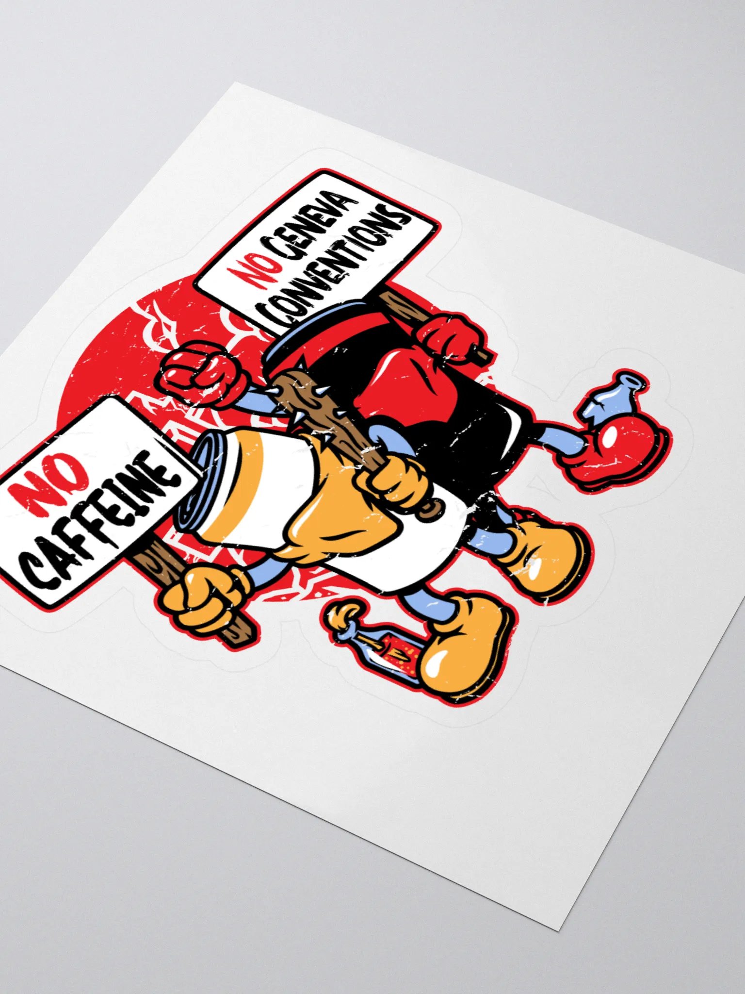 No Caffeine No Geneva Conventions Sticker product image (3)