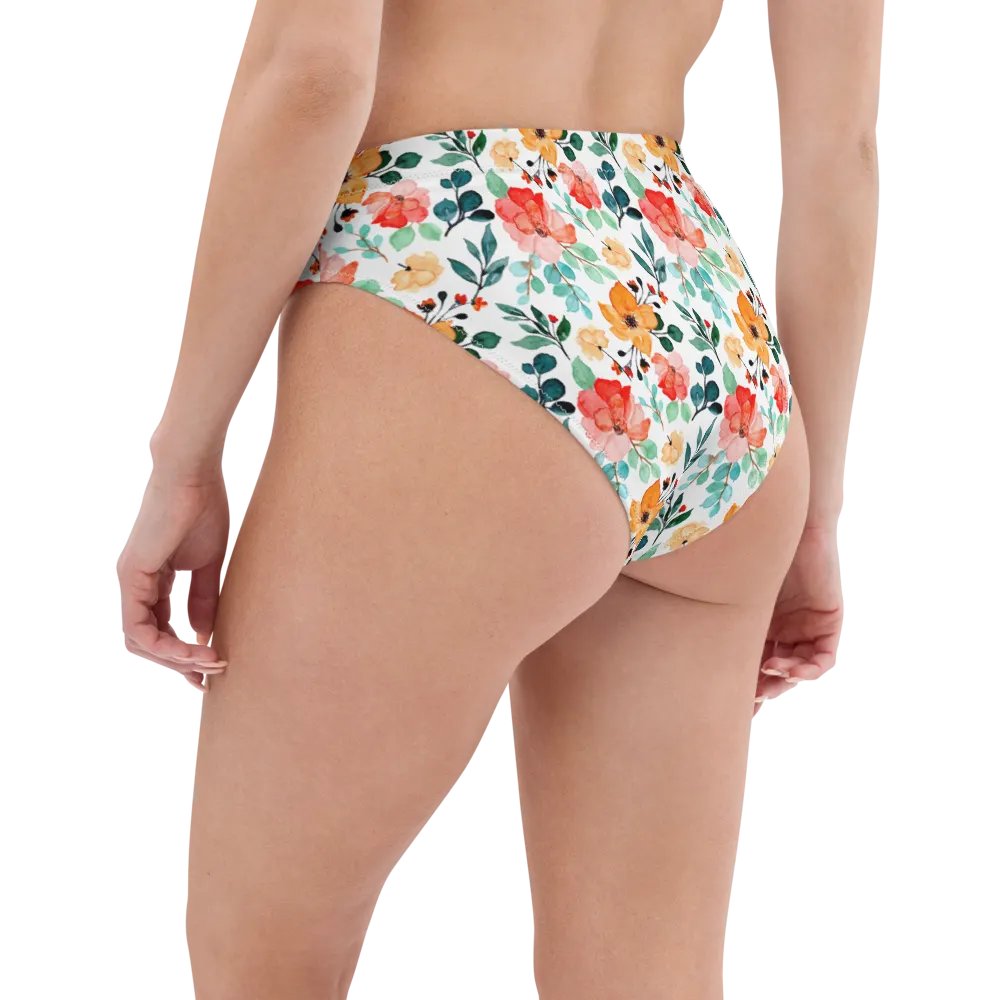 Watercolour Floral Pattern High Waisted Bikini Bottom product image (3)