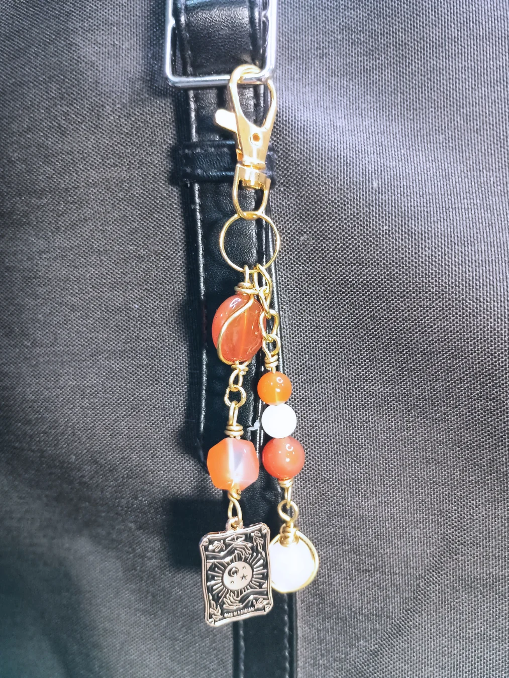 Manifesting Purse Charm | Carnelian & Magician Tarot, Gold-Tone | "Alchemist’s Touch" product image (7)