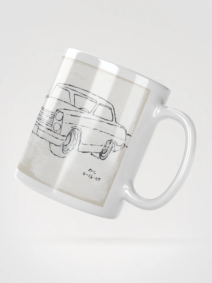 White Cars 1 & 2 on White Glossy Mug product image (2)