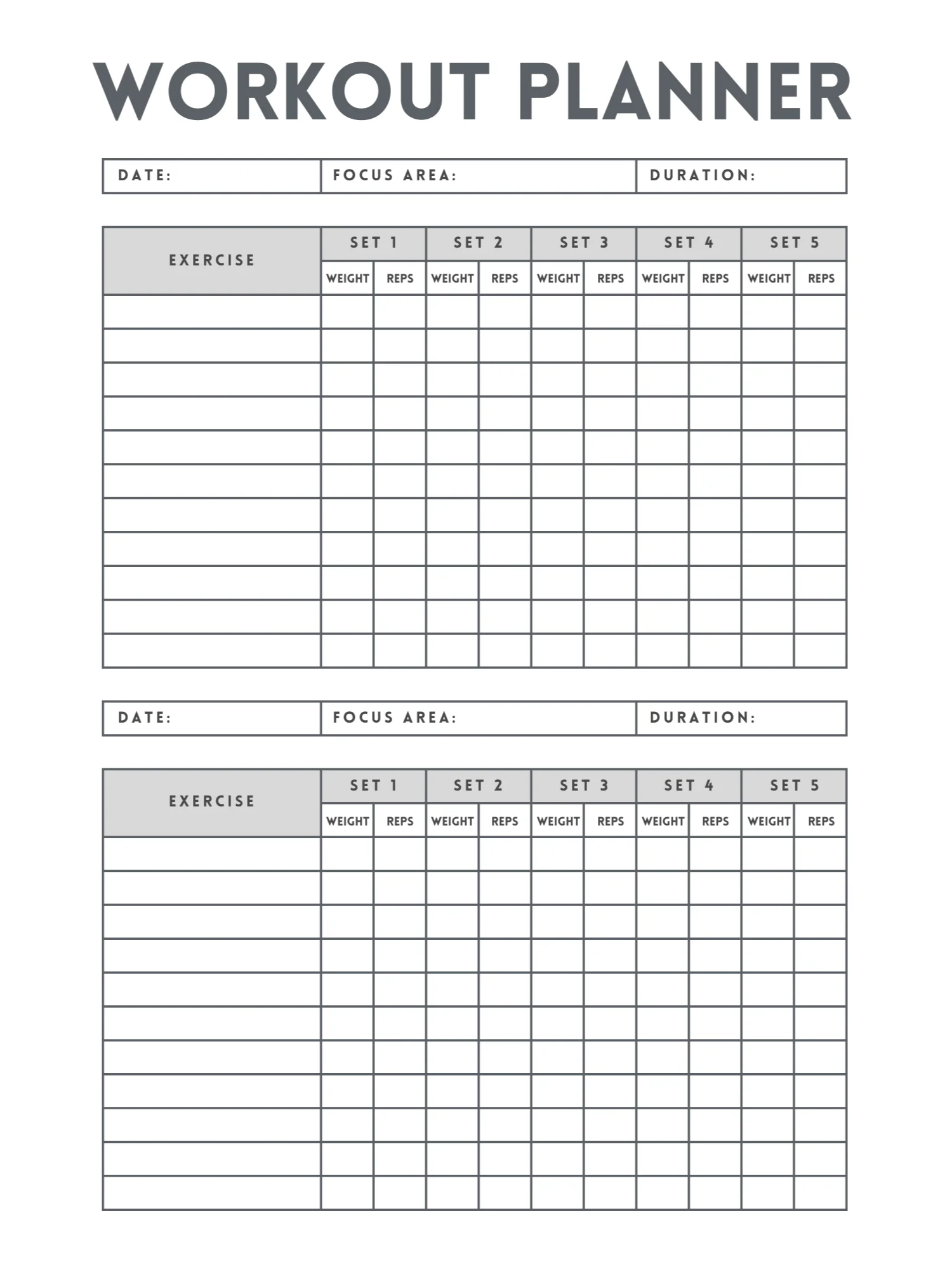 Workout Logbook Exercise Tracker Fitness Log Training Journal Workout Planner product image (1)