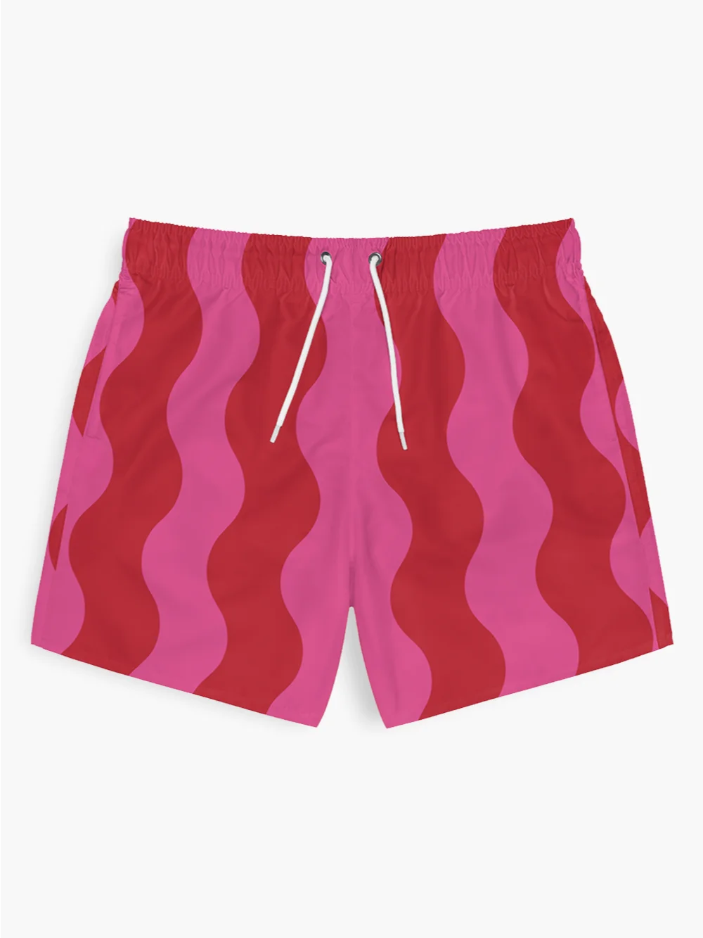 Cherry Bubblegum Striped Waves – Swim Trunks product image (1)