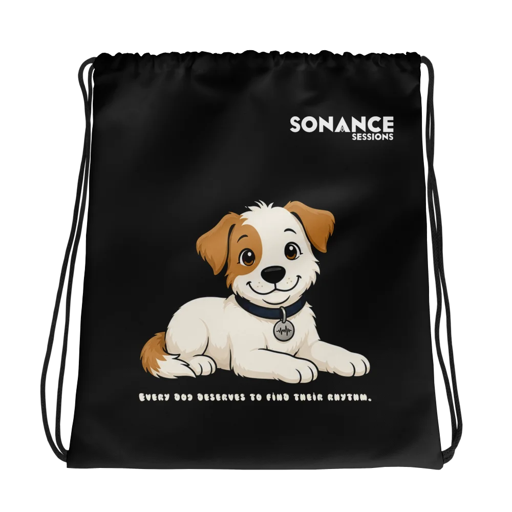 Sonance Dog Drawstring Bag (Lying Down) Black product image (1)