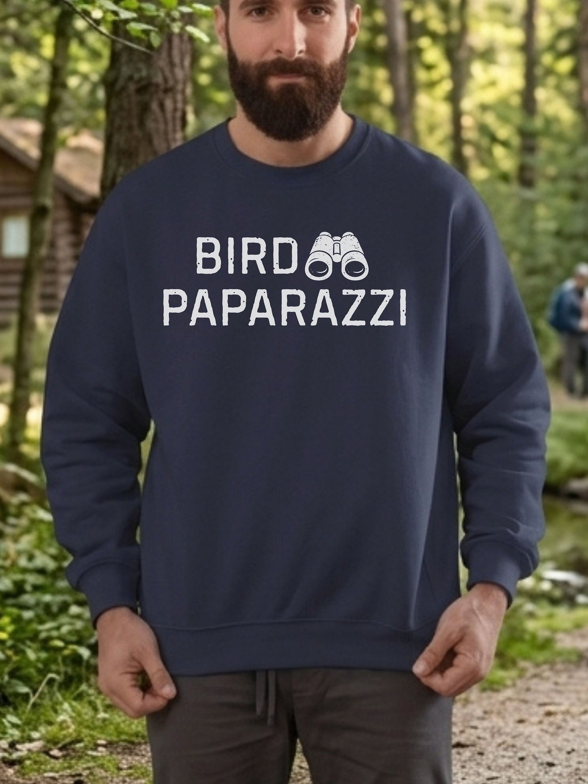 Funny Bird Paparazzi Crewneck Sweatshirt – Humor Birdwatching Binoculars Pullover product image (6)