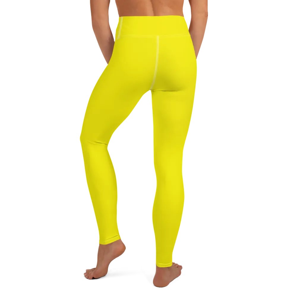 Lemon Yellow High-Waist Leggings product image (2)