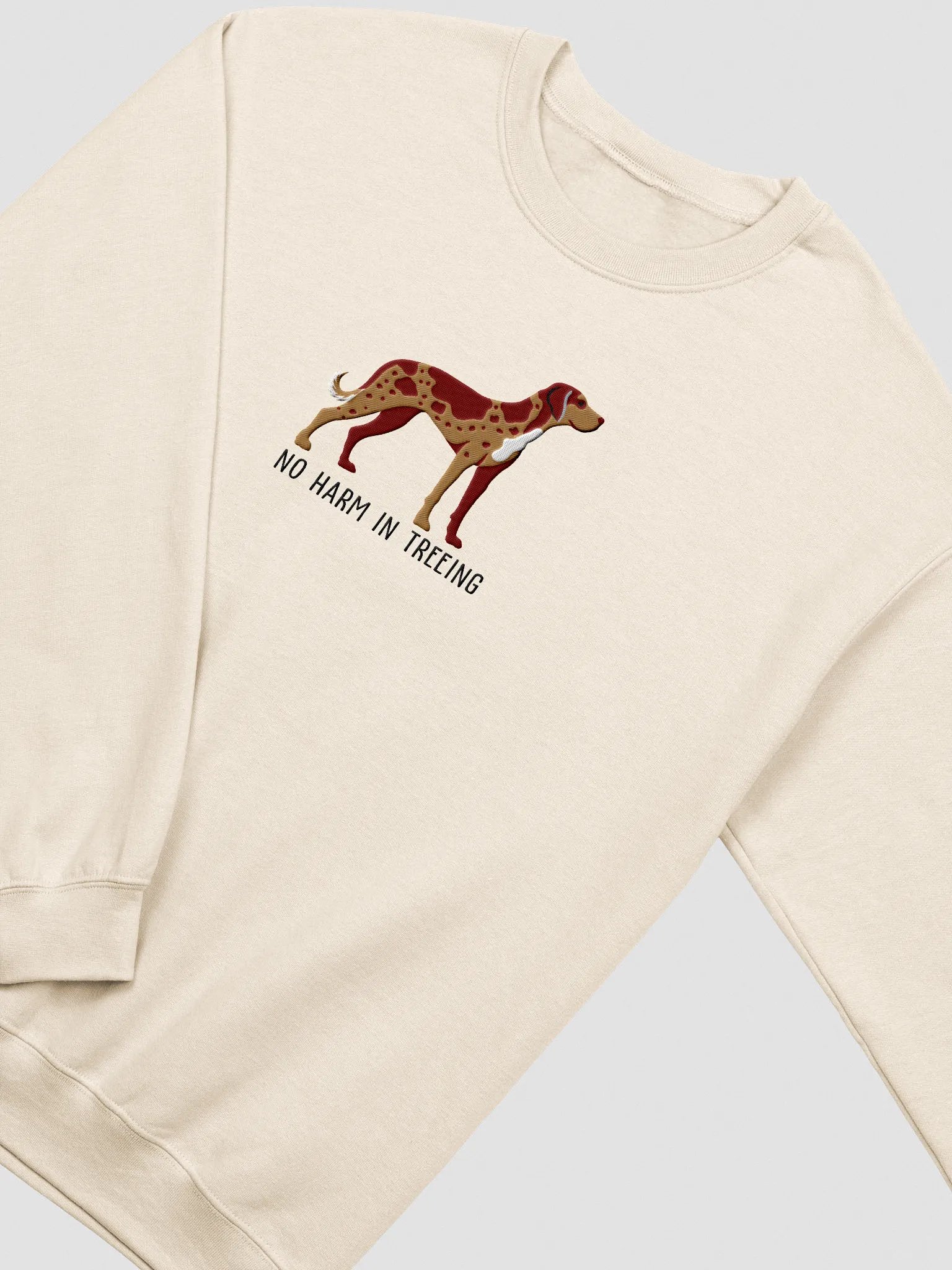 No Harm in Treeing Sweatshirt (Embroidered) of a Catahoula Leopard Dog(Red Leopard) product image (6)