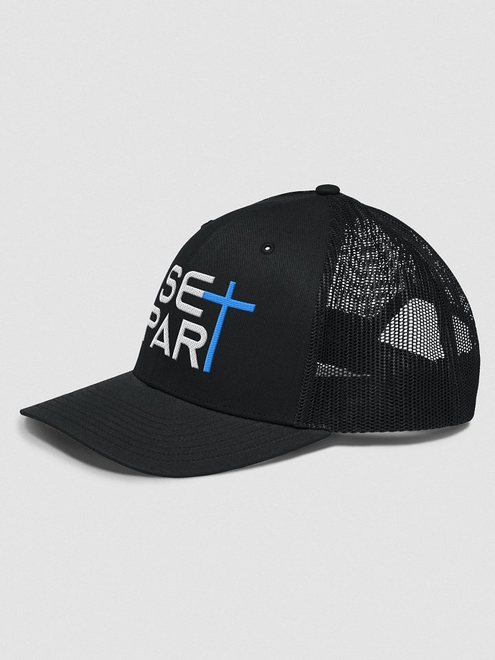 CSAT "Set Apart" Premium Trucker Hat: Aqua Cross Edition product image (2)
