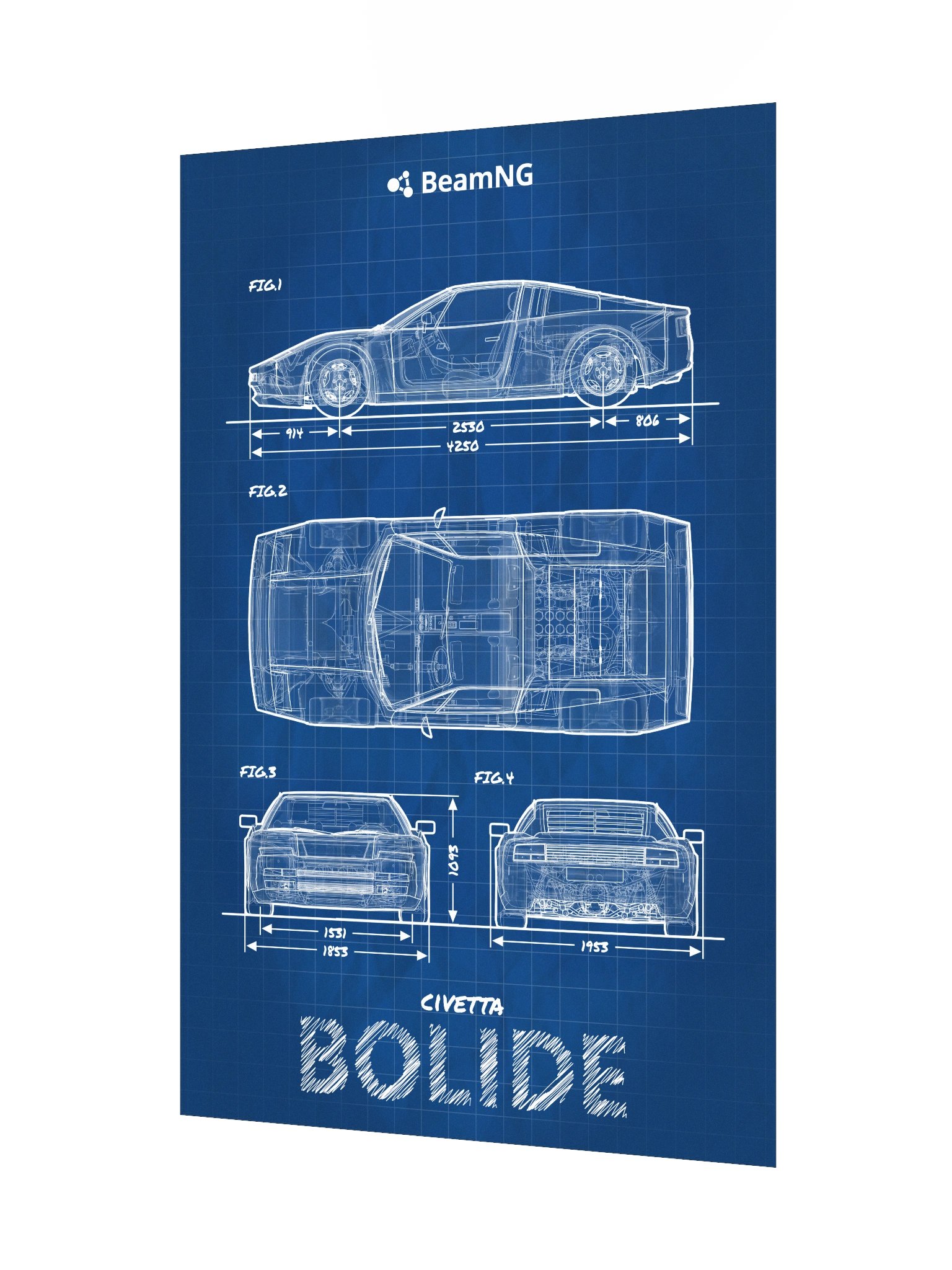 Civetta Bolide Blueprint Poster product image (3)