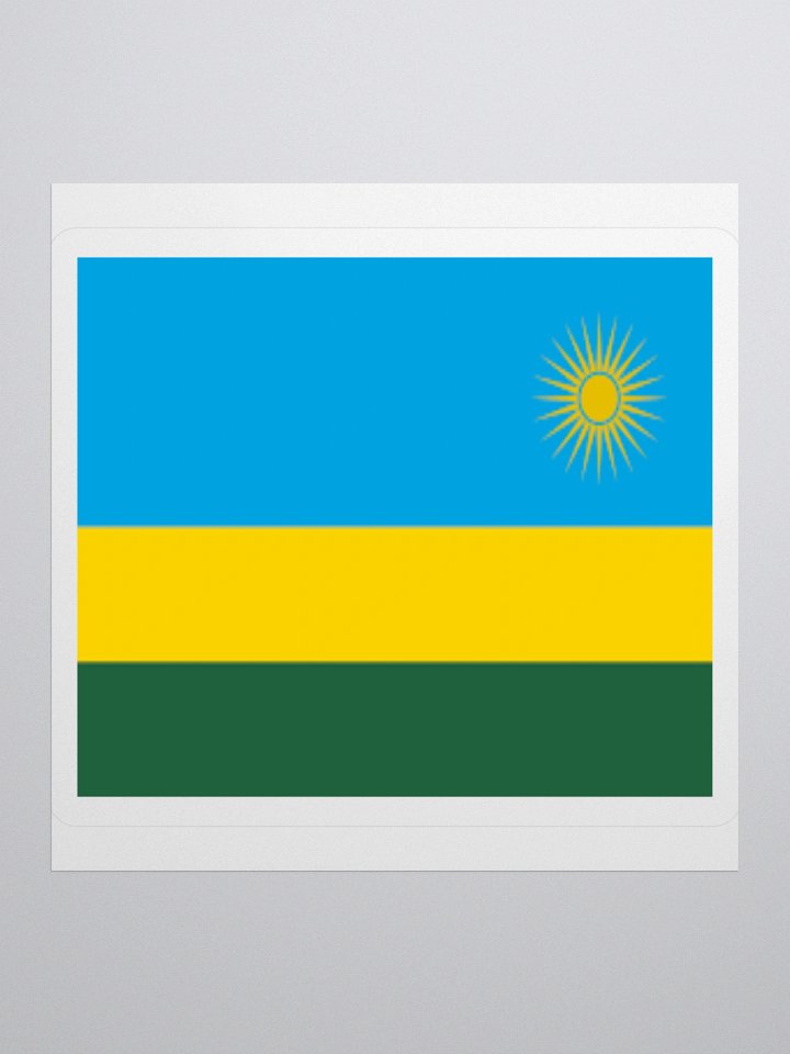 Rwandan Flag Sticker - Durable Vinyl for Indoor Use - Multiple Sizes Available product image (2)