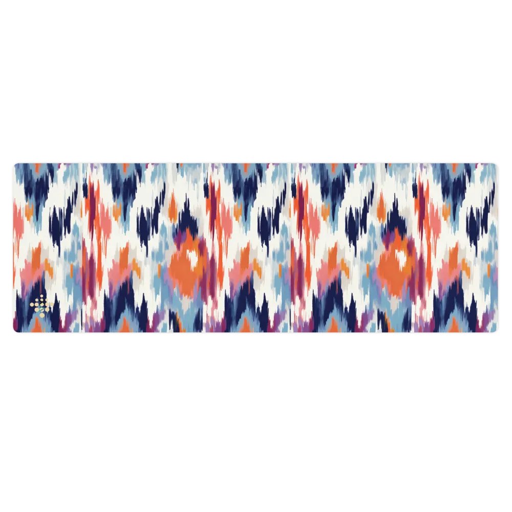 Abstract Ikat Blue Yoga Mat product image (3)