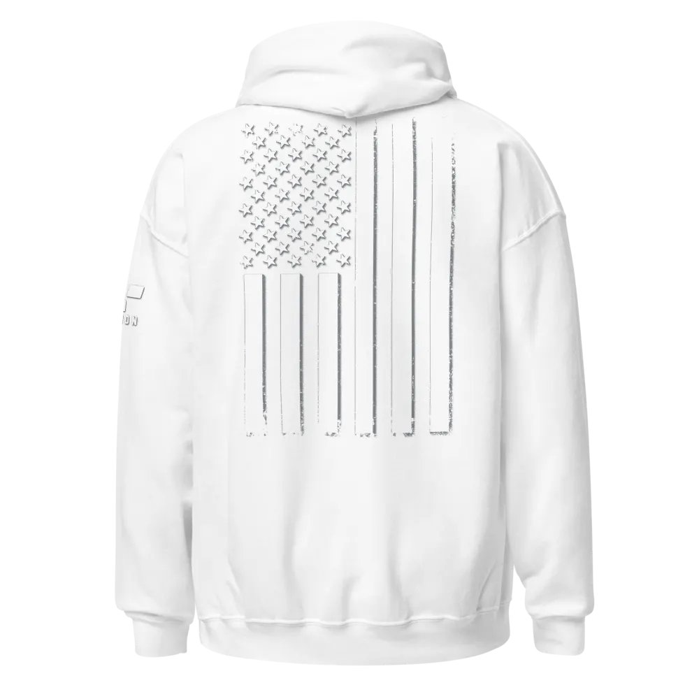 White Out American Flag Hoodie product image (1)