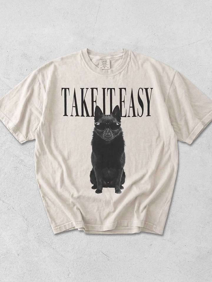 Take It Easy '90s Pop Vintage-Style T-Shirt for Schipperke(Black) Owners product image (1)