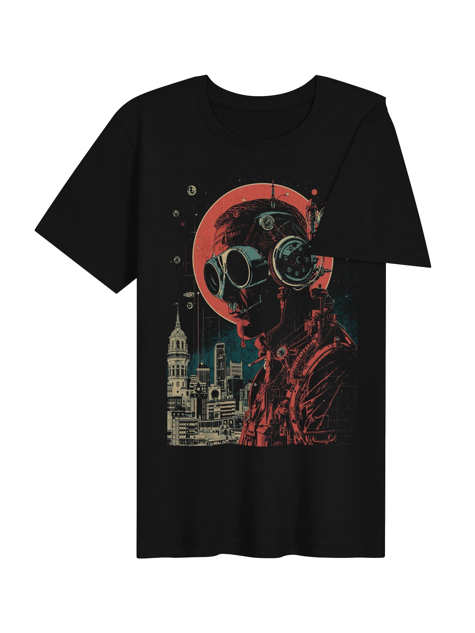 Retro-Futurist Cyborg City Lightweight T-Shirt product image (2)
