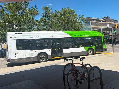 One of the new electric buses that will be going into service here in City of Kelowna currently they training drivers on how ...