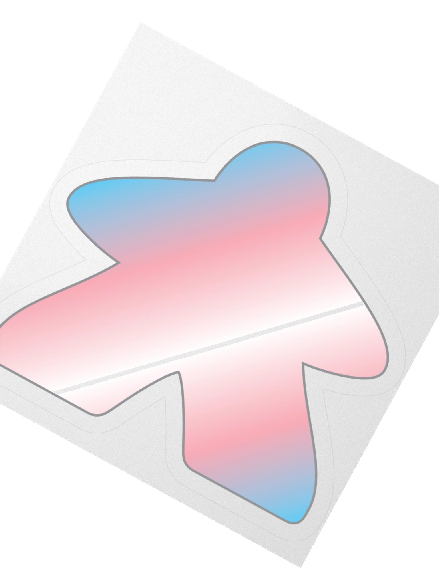 Trans Pride Gradient Meeple Sticker product image (5)