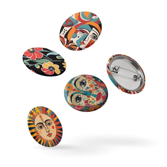 Art Pins - Magnets-Stickers