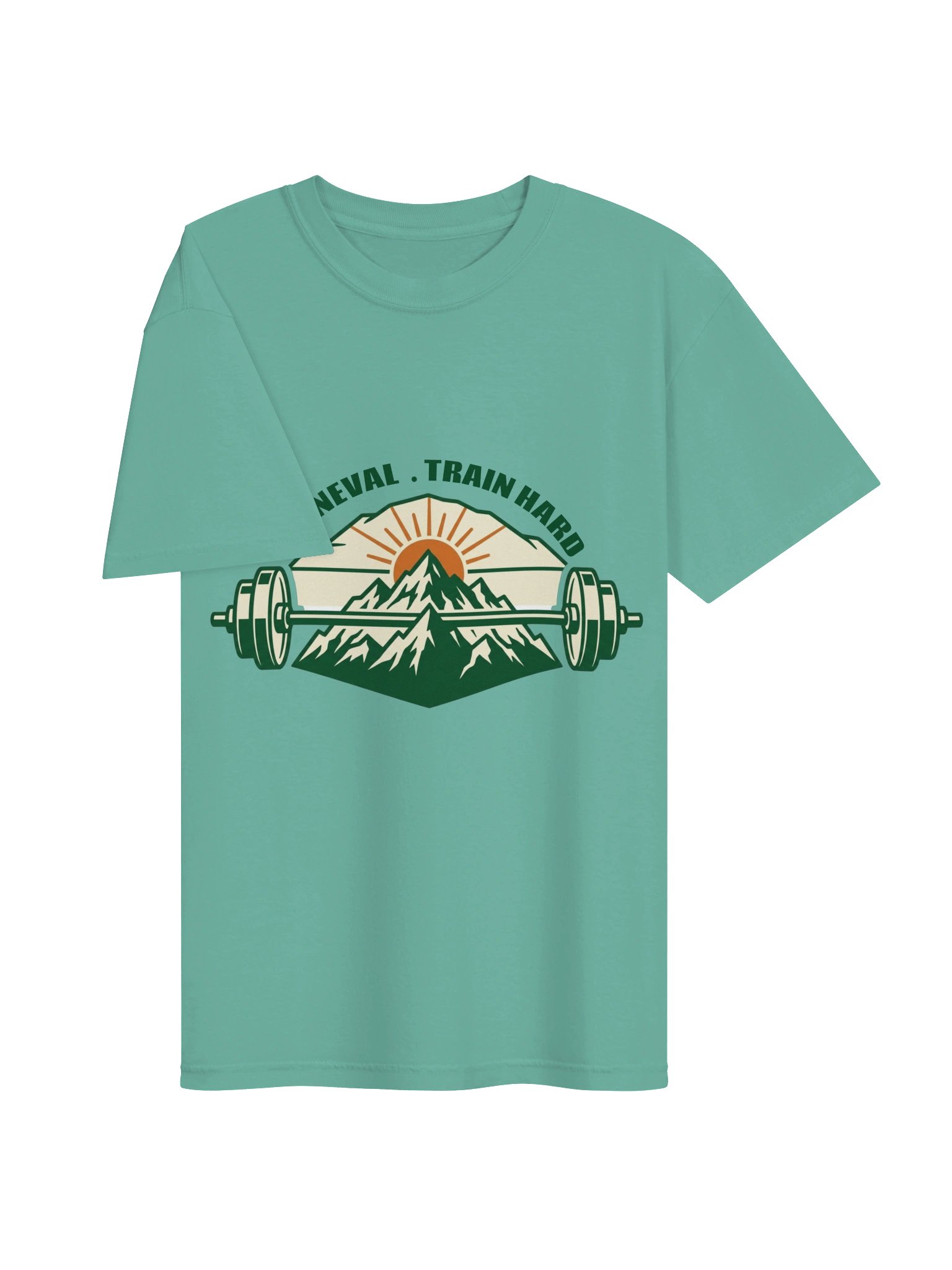 IronEval Train Hard – Mountain Barbell Badge Tee product image (2)