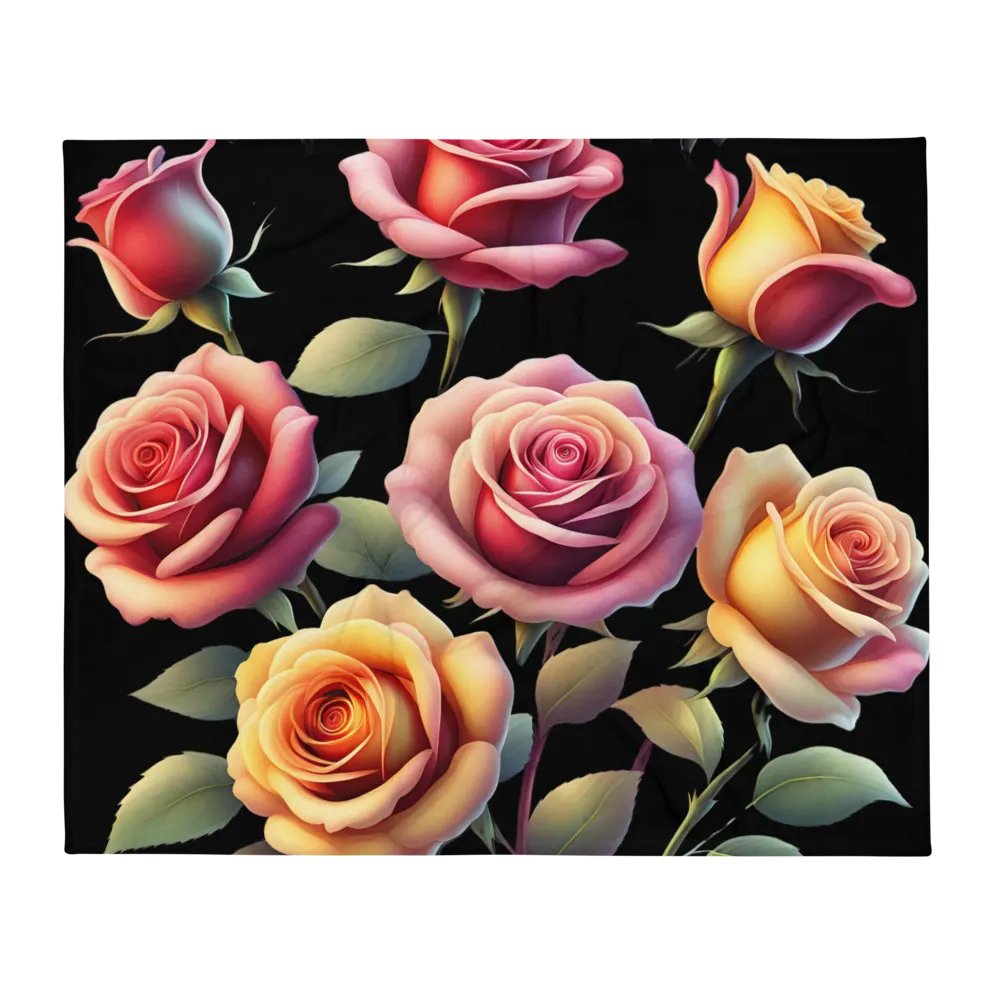 Honey Bees and Roses Graphical Design Throw Blanket product image (2)