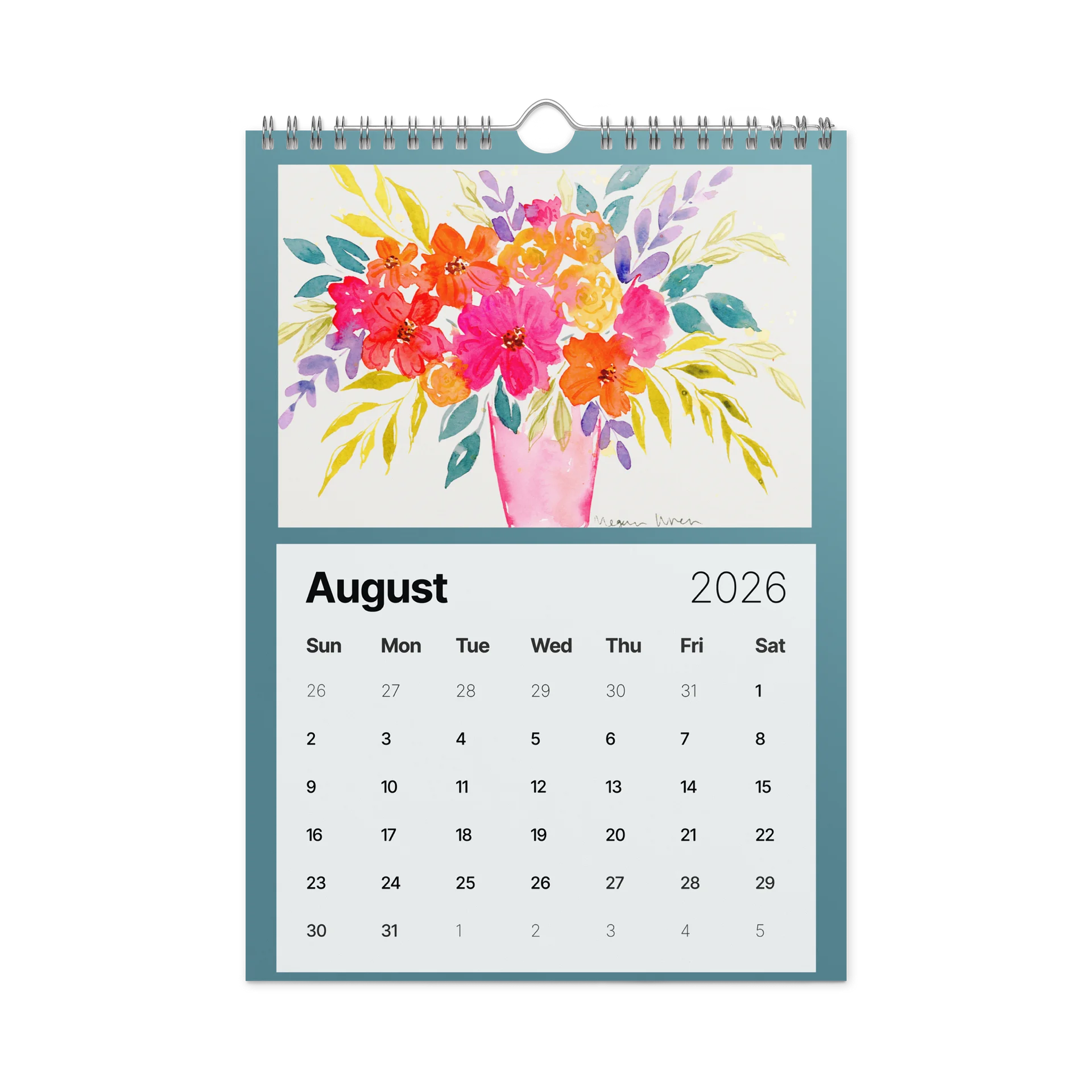 Watercolor Blooms 2026 Wall Calendar product image (2)