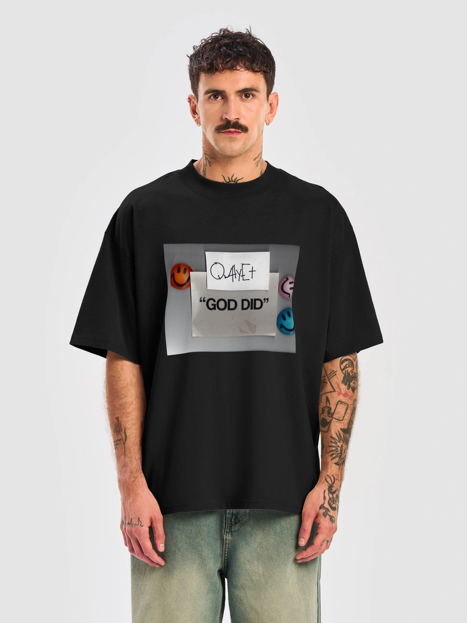 Qwhyet "GOD DID" Smiley Tee product image (5)