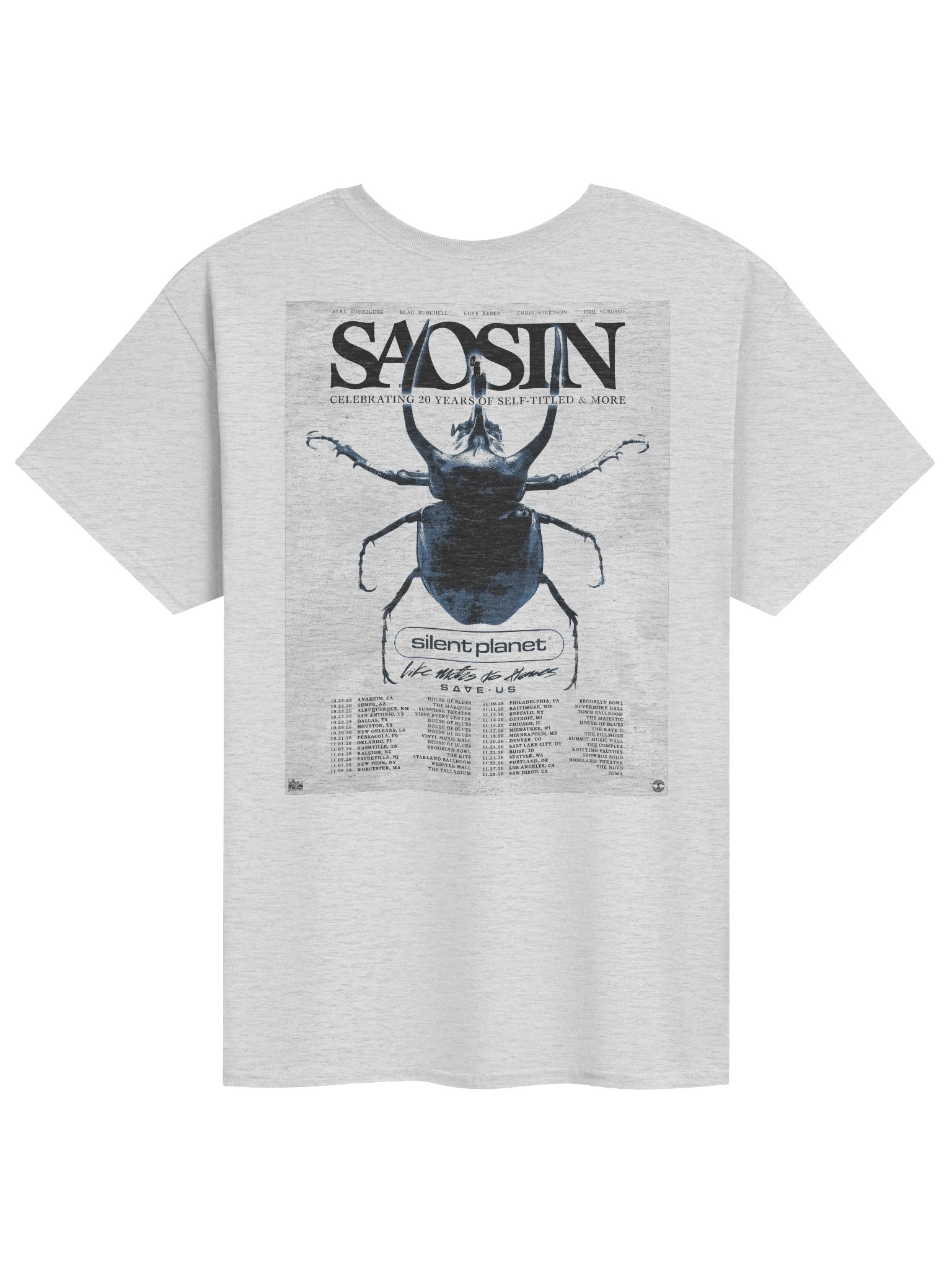 Saosin 20th Anniversary Silent Planet Tour Merch Tshirt product image (2)