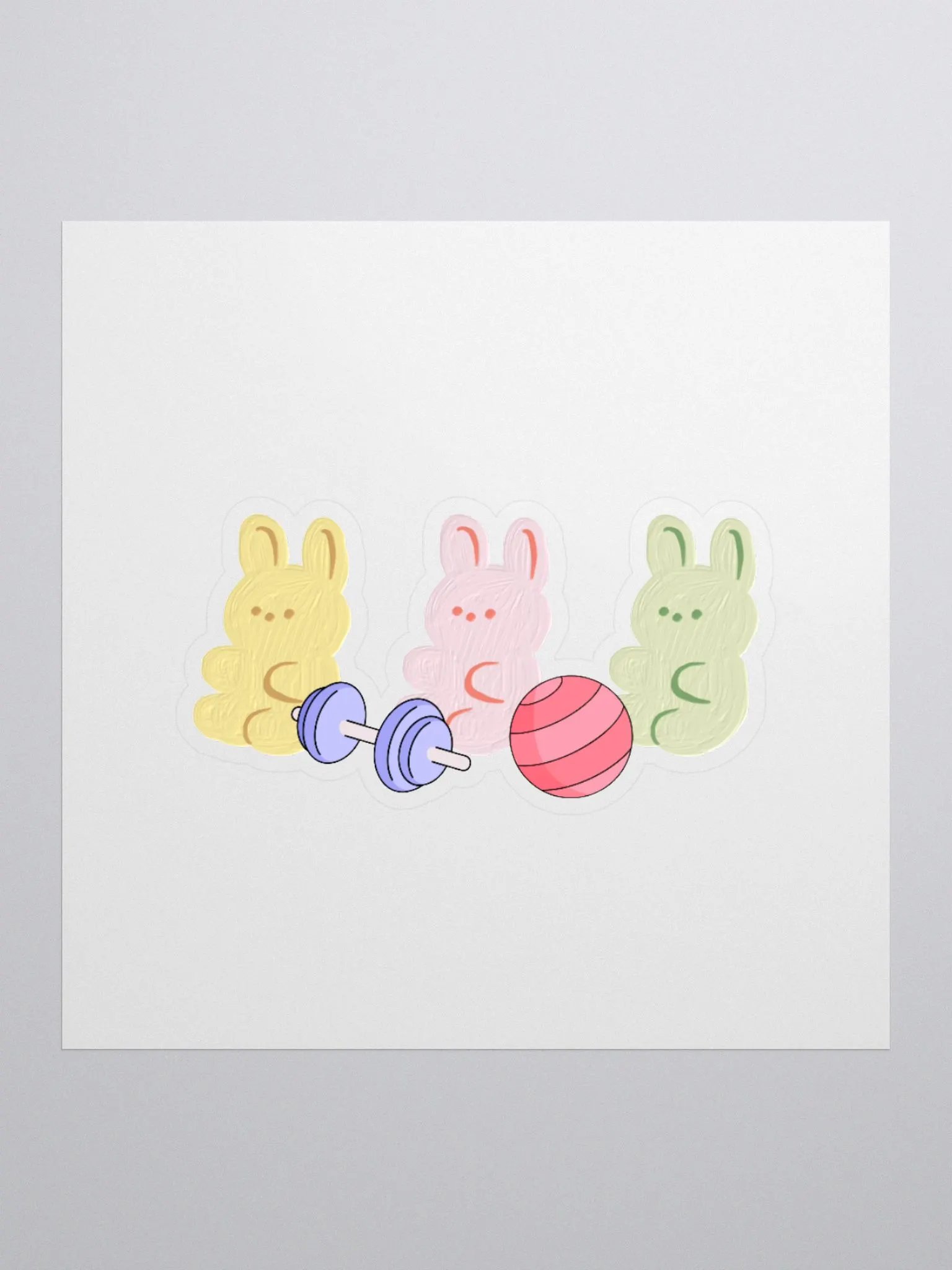 Pastel Gym Bunny Sticker product image (2)