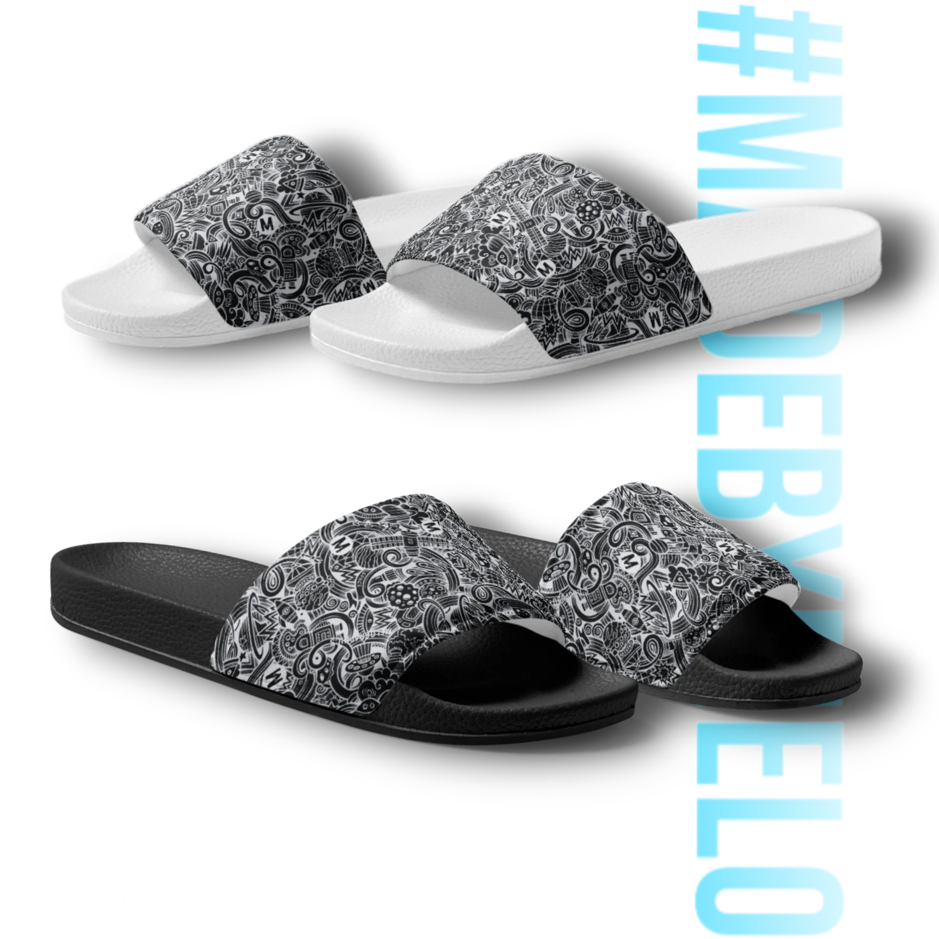 Dark Space Scribble - Men's Slides | #MadeByMELO product image (1)