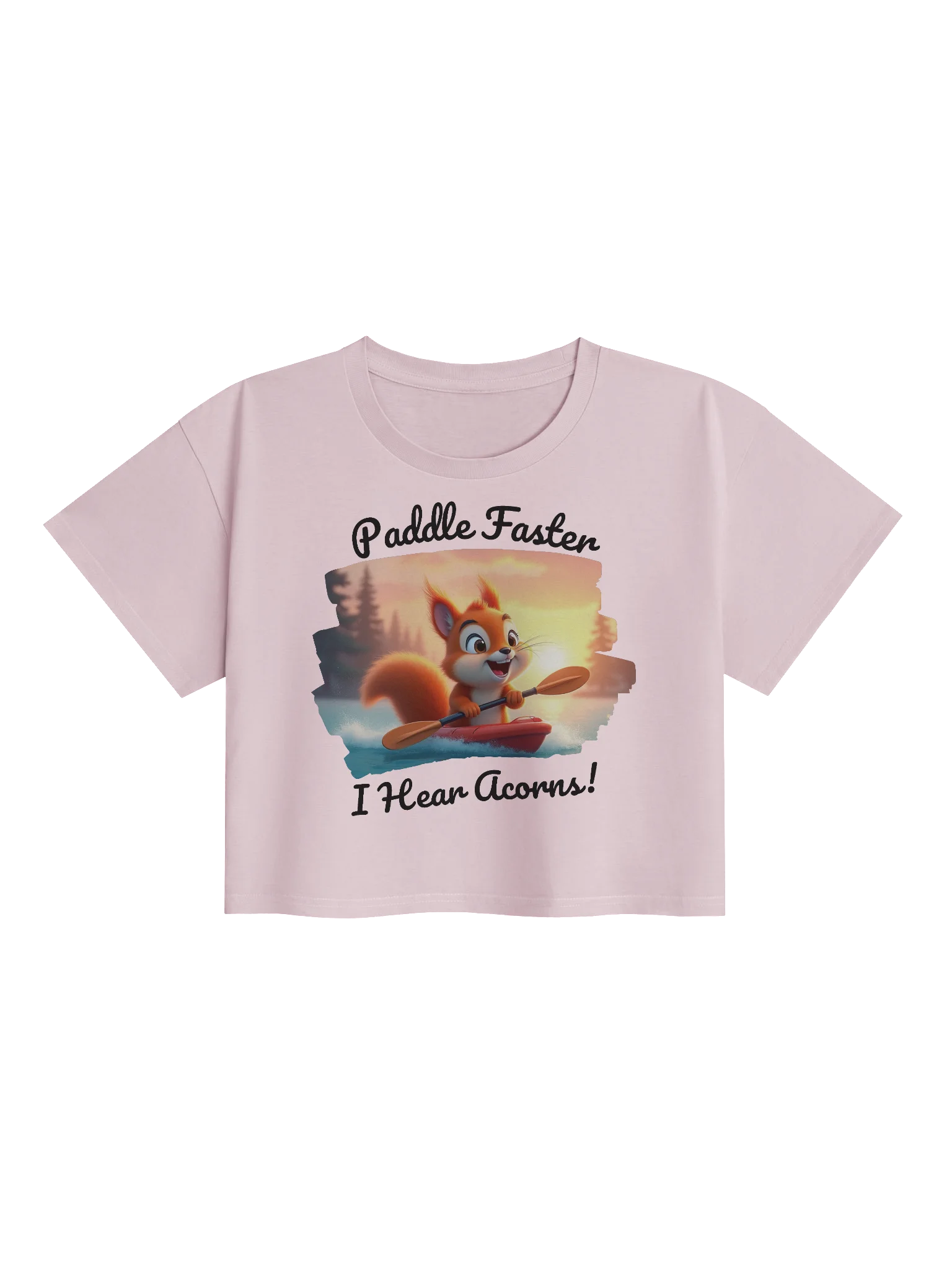 Paddle Faster, I Hear Acorns – Funny Kayaking Red Squirrel Women’s Crop Top product image (1)
