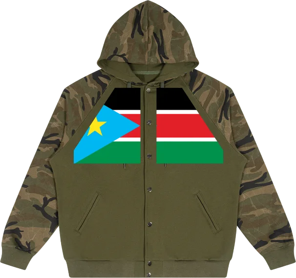 South Sudan Unisex Camo-Splice Raglan Zip Hoodie product image (1)