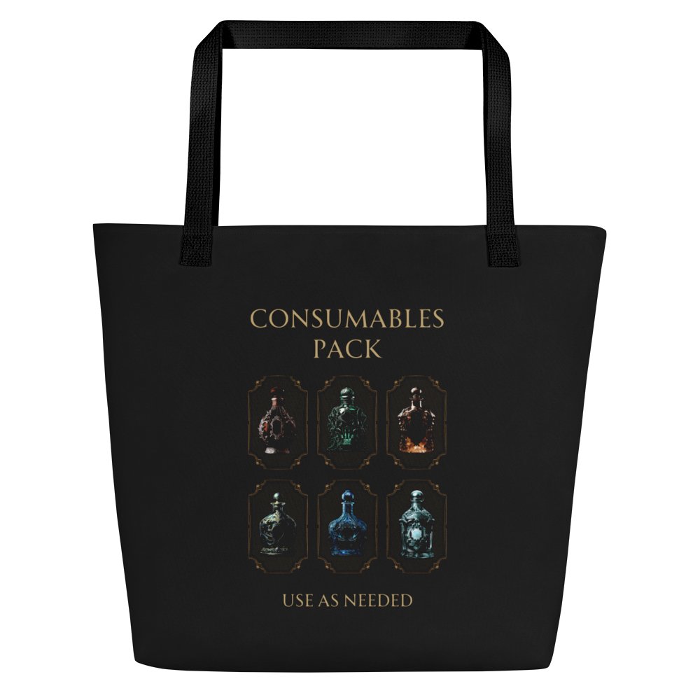 Consumables Pack Tote Bag | Chronic Illness Essentials & Gamer Potion Bag product image (1)